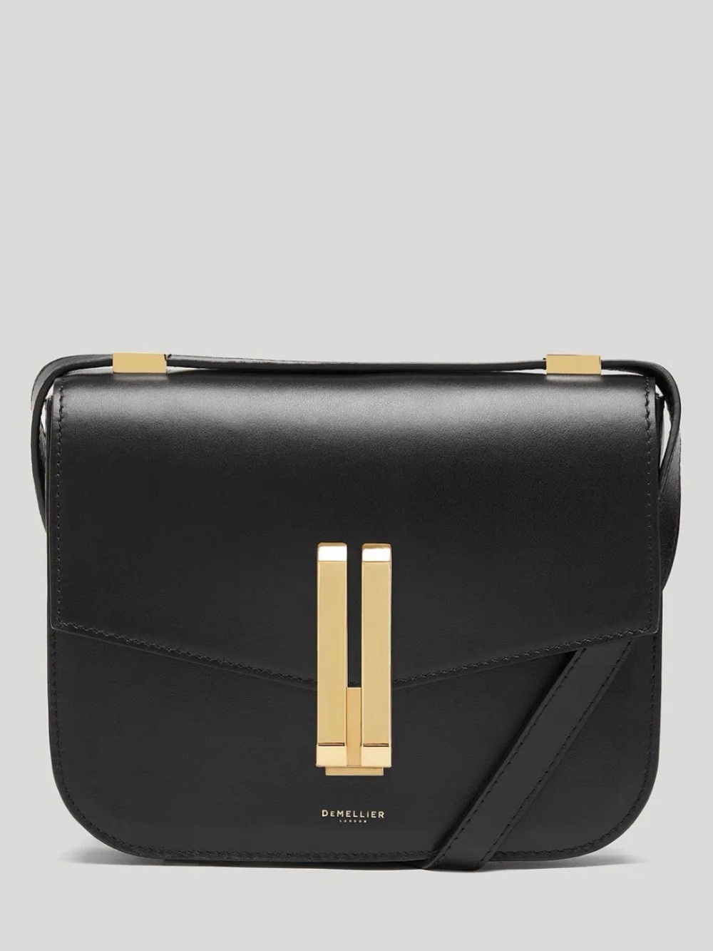 DeMellier Vancouver NEW Black Leather Crossbody with Gold Hardware